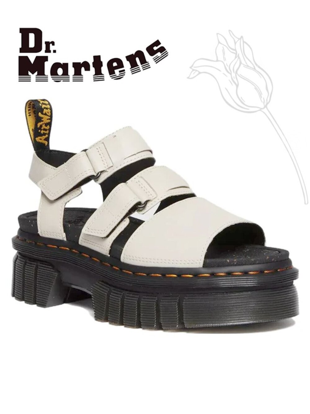 Ricki Nappa Lux Leather 3-strap Platform Sandals